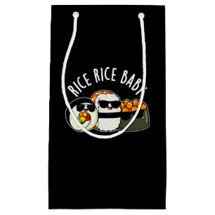 Rice Rice Baby Funny Sushi Roll Pun Dark BG Kleine Geschenktüte