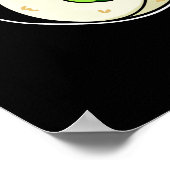 Rice Rice Baby Funny Sushi Roll Pun Dark BG Poster (Ecke)
