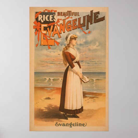 Rice's schöne Evangeline-Frau im Ozean Poster (Vorne)