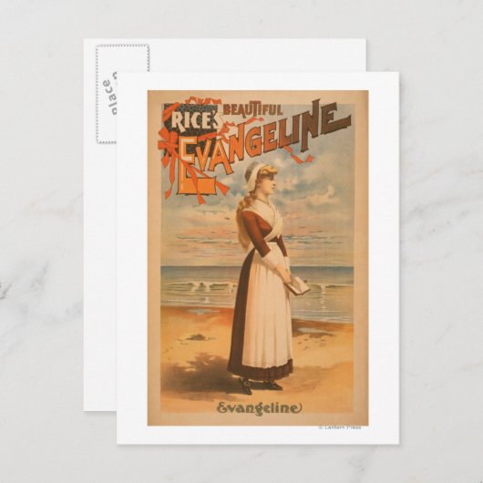 Rice's schöne Evangeline-Frau im Ozean Postkarte (Vorne/Hinten)