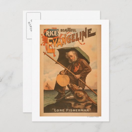 Rice's schöne Evangeline "Lone Fisherman" Postkarte (Vorne/Hinten)