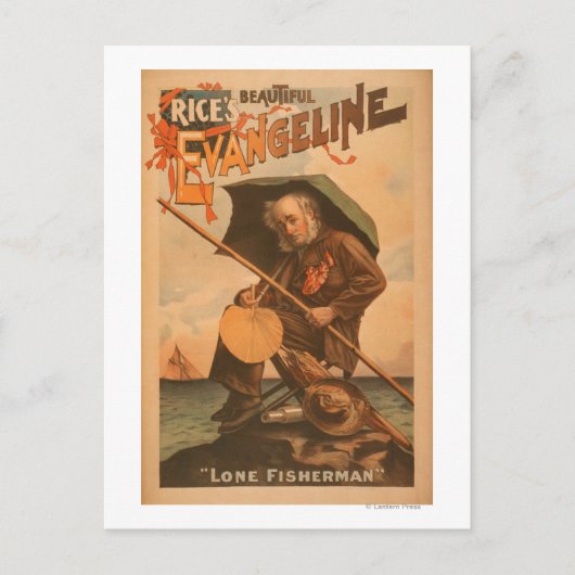 Rices wunderschöne Evangeline "Lone Fisherman" Postkarte (Vorderseite)