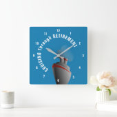 Rich Aqua Cruise Through Retirement Quadratische Wanduhr (Zuhause)