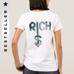 RICH Back Print T - Shirt Trend Abstrakt Blue Ocea