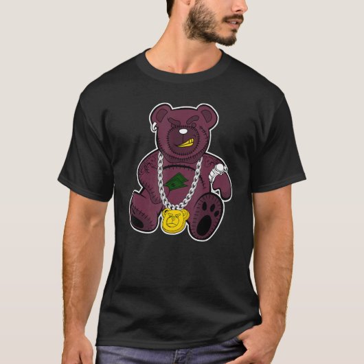 Rich Bear Hiphop High Bordeaux 1s Matching T-Shirt (Vorderseite)