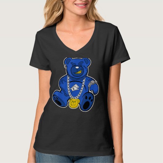 Rich Bear Hiphop Retro Stealth 5s Matching T-Shirt (Vorderseite)