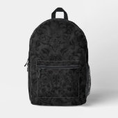 Rich Black Brocade Bedruckter Rucksack (Vorderseite)