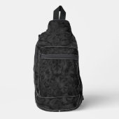 Rich Black Brocade Pattern Crossbody Bag (Vorderseite)
