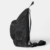 Rich Black Brocade Pattern Crossbody Bag (Rechts)