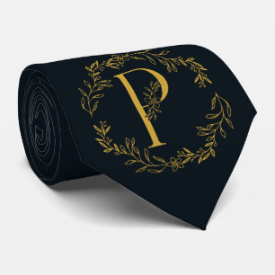 Rich Black Color Mit Monogramm Trauzeugen Krawatte