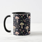 Rich Black Dark Academia Fungi Seamless Pattern Tasse (Links)