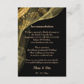 Rich Black Gold Glitzer & Gold Veil Wedding Begleitkarte (Rückseite)