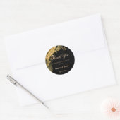 Rich Black & Gold Glitzer Sparkling Wedding Runder Aufkleber (Umschlag)