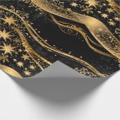 Rich Black & Gold Urlaub Geschenkpapier (Ecke)