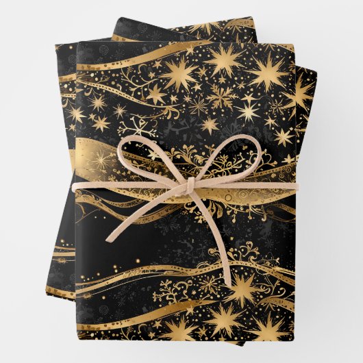 Rich Black & Gold Urlaub Geschenkpapier Set (Beispiel)