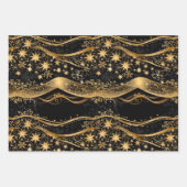 Rich Black & Gold Urlaub Geschenkpapier Set (Vorderseite)