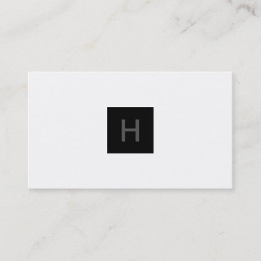 Rich Black Monogram Square Visitenkarte (Vorderseite)