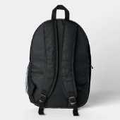 Rich Black Solid Color Bedruckter Rucksack (Rückseite)