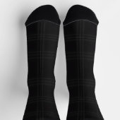 Rich Black Tones Scottish Tartan Kariertes Muster Socken (Oben)