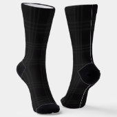 Rich Black Tones Scottish Tartan Kariertes Muster Socken (Gewinkelt)