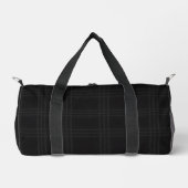 Rich Black Tones Scottish Tartan Plaid Pattern  Duffle Bag (Vorderseite)