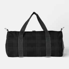 Rich Black Tones Scottish Tartan Plaid Pattern  Duffle Bag
