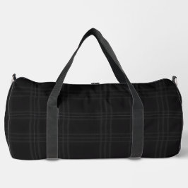 Rich Black Tones Scottish Tartan Plaid Pattern  Duffle Bag