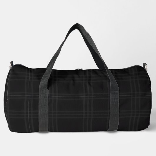 Rich Black Tones Scottish Tartan Plaid Pattern  Duffle Bag (Vorderseite)