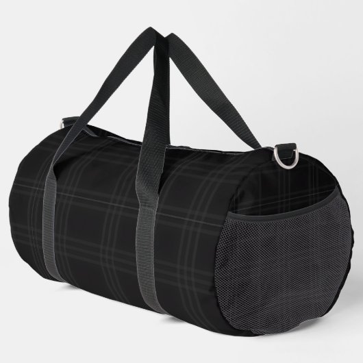 Rich Black Tones Scottish Tartan Plaid Pattern  Duffle Bag (Rechte Ecke)