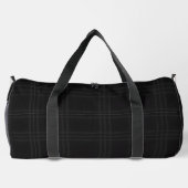 Rich Black Tones Scottish Tartan Plaid Pattern  Duffle Bag (Rückseite)