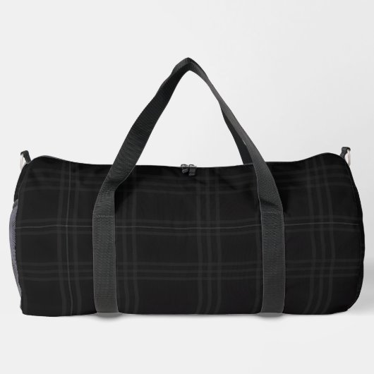 Rich Black Tones Scottish Tartan Plaid Pattern Duffle Bag (Rückseite)