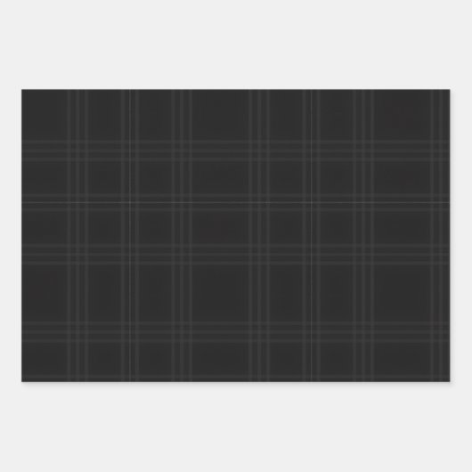 Rich Black Tones Scottish Tartan Plaid Pattern  Geschenkpapier Set (Vorderseite 3)