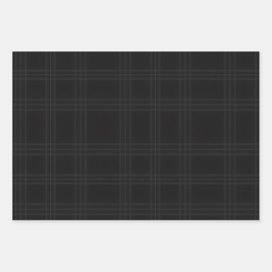 Rich Black Tones Scottish Tartan Plaid Pattern  Geschenkpapier Set (Vorderseite 2)