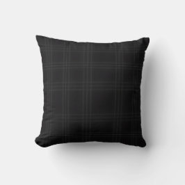 Rich Black Tones Scottish Tartan Plaid Pattern  Kissen