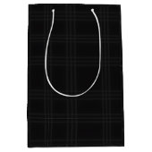 Rich Black Tones Scottish Tartan Plaid Pattern  Mittlere Geschenktüte (Vorderseite)