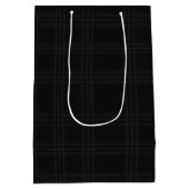 Rich Black Tones Scottish Tartan Plaid Pattern  Mittlere Geschenktüte (Rückseite)
