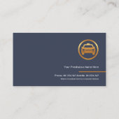 Rich Blue Einfache Schlichte Limousine Taxi Visitenkarte (Rückseite)