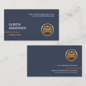 Rich Blue Einfache Schlichte Limousine Taxi Visitenkarte (Vorne/Hinten)
