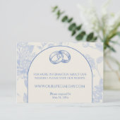 Rich Blue Französisch Blumentoilette Begleitkarte (Stehend Vorderseite)