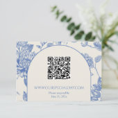 Rich Blue Französisch Blumentoilette Begleitkarte (Stehend Vorderseite)