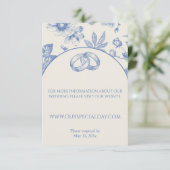 Rich Blue Französisch Blumentoilette Begleitkarte (Stehend Vorderseite)