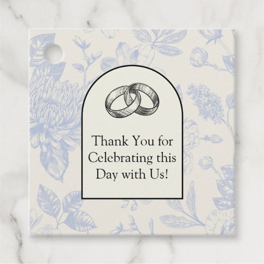 Rich Blue Französisch Blumentoilette Geschenkanhänger (Vorderseite)