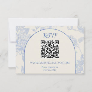 Rich Blue Französisch Blumentoilette RSVP Karte
