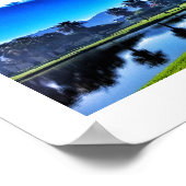 Rich Blue Green Landschaft Palms Lake Golf Poster (Ecke)