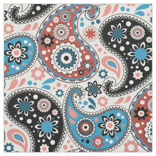 Rich Blue Persian Paisley Bohemisch Elegante Stoff