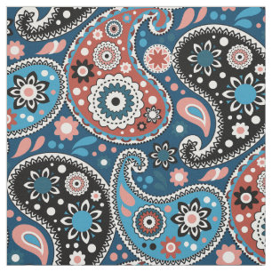 Rich Blue Persian Paisley Bohemisch Elegante Stoff