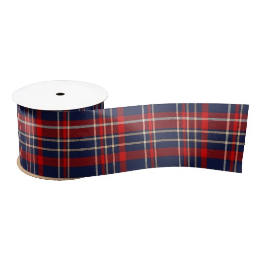 Rich Blue, Red and White Satin Ribbon Satinband (Spule)
