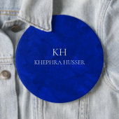 Rich Blue Watercolor Monogram Button (Beispiel)