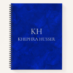 Rich Blue Watercolor Monogram Notizblock