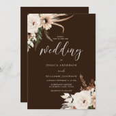 Rich Boho Florals Herbst & Sommerhochzeit Einladung (Vorne/Hinten)